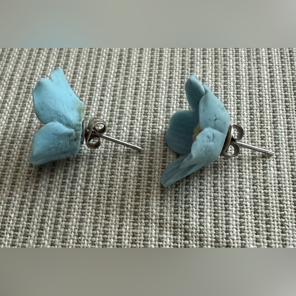 3 piece Blue Lucite &  Acrylic Faceted Necklaces and ceramic artisan earrings - Picture 12 of 14